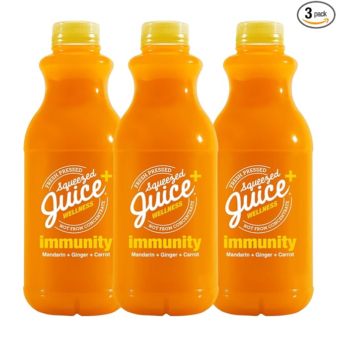 Squeezed Juice Functional IMMUNITY - 32 FL OZ Multi-Serve Bottles 3 Pack - 100% Juice