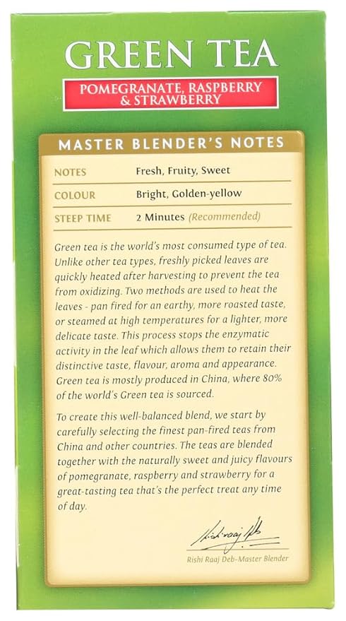 Twinings Green Pomegranate Raspberry and Strawberry Bagged Tea 80 Count (Pack of 4)