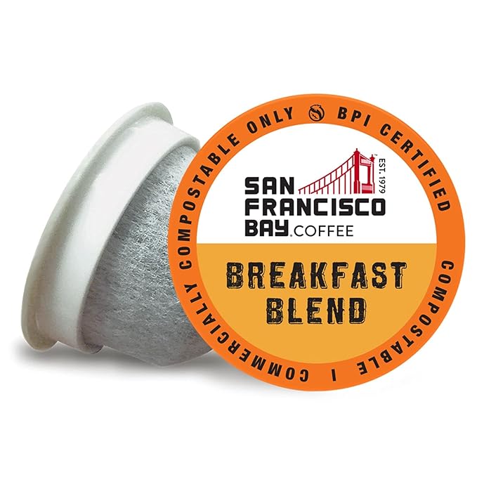 San Francisco Bay Compostable Coffee Pods - Breakfast Blend (36 Ct) K Cup Compatible including Keurig 2.0 Medium Roast