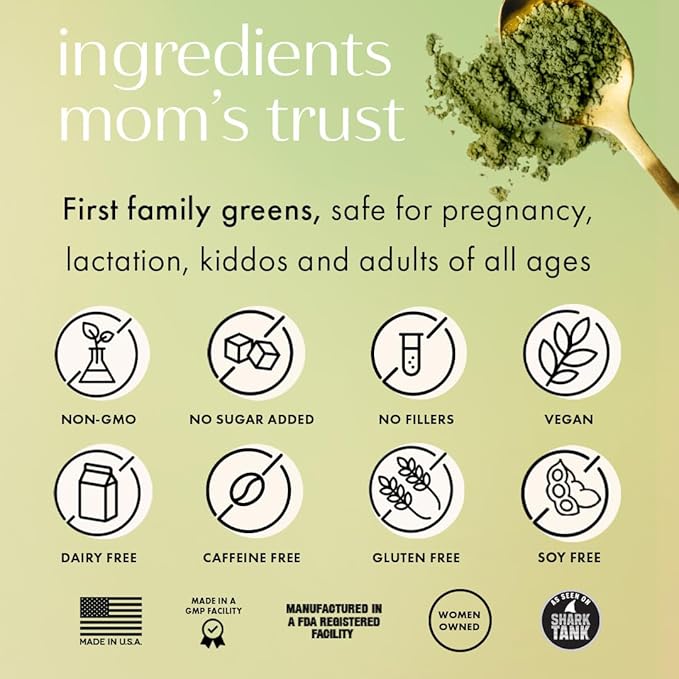 Boobie Mother of All Greens | Your New Family Ritual Daily Super Greens Powder with 35+ Essential Nutrients for Moms &amp Families | Vegan Gluten Free &amp Sugar Free | Mixed Berry Flavor 60 svg