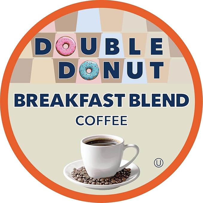 Double Donut Coffee Breakfast Blend Coffee Pods Light Roast Coffee in Recyclable Single-Serve Pods for Keurig K Cups Brewer Machines 72 Count Bulk Pack original version
