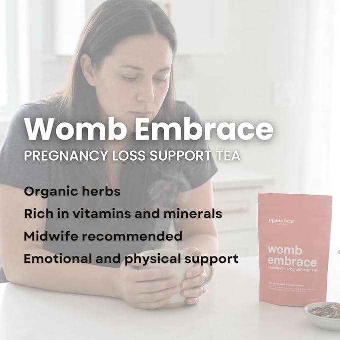 Womb Embrace Organic Herbal Tea for Pregnancy Loss with Nettle Red Raspberry Leaf Lady's Mantle Hibiscus Rose Loose Leaf