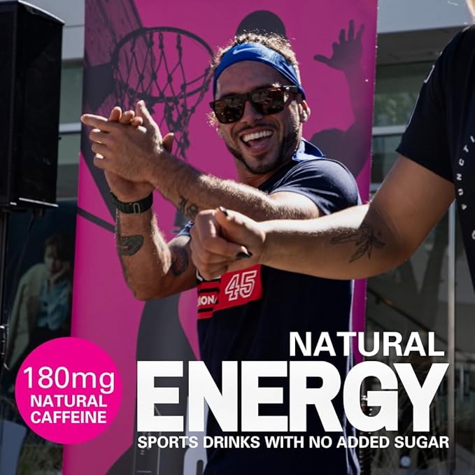 Pure Fuel Healthy Energy Drinks Berry Blitz - Sports Drinks - Plant Based - 180mg Natural Caffeine - 12pk x 16.9 fl oz