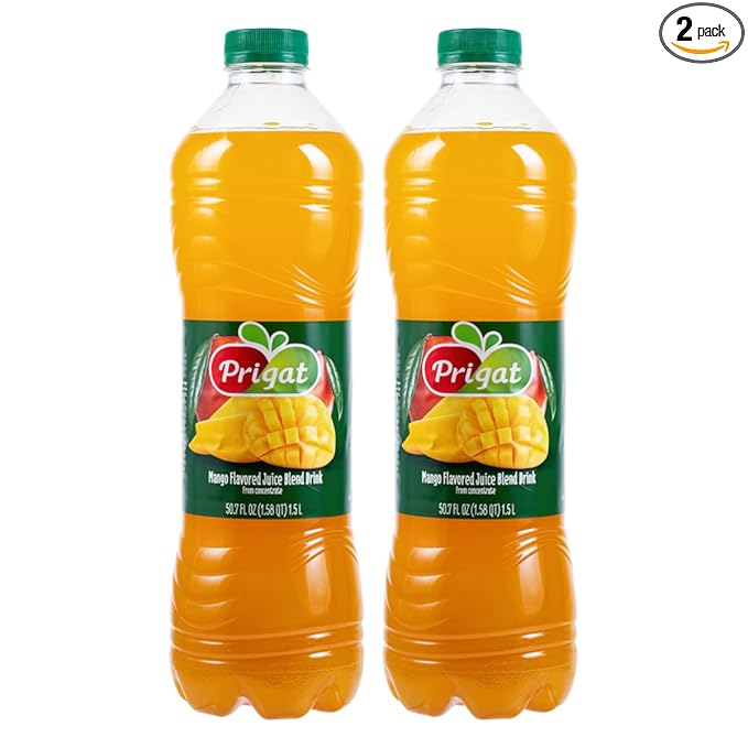 Kosher Prigat Mango Flavored Juice Blend Drink 1.5 L Pack of 2