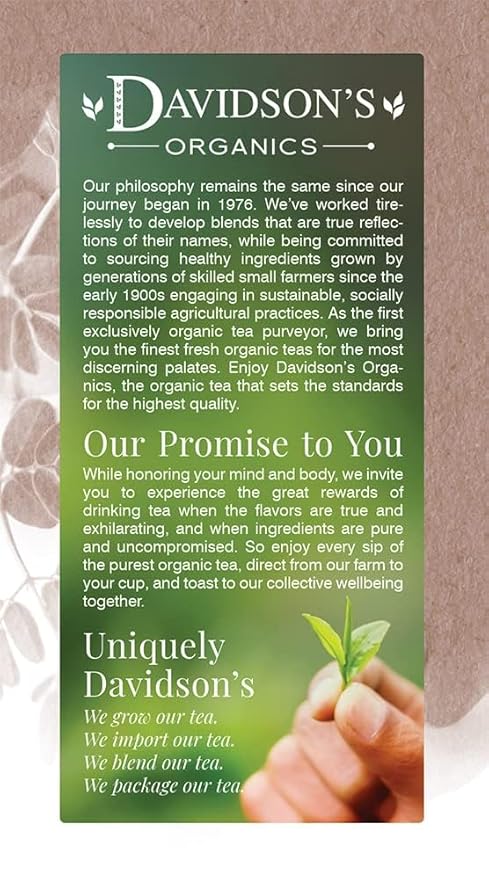 Davidson's Organics Moringa Chai 25-count Tea Bags Pack of 6
