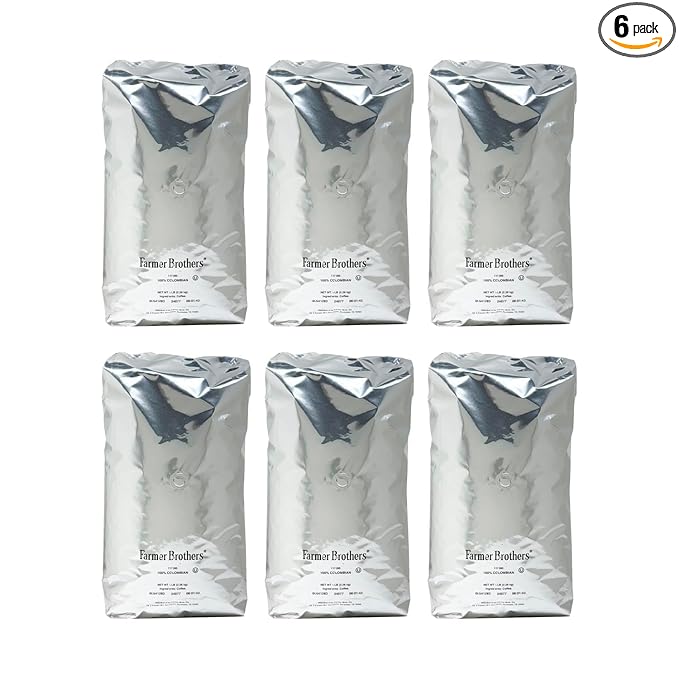 Farmer Brothers 100% Colombian Whole Bean Coffee 6x5lb Bags 30LBS (Replaces 3387)