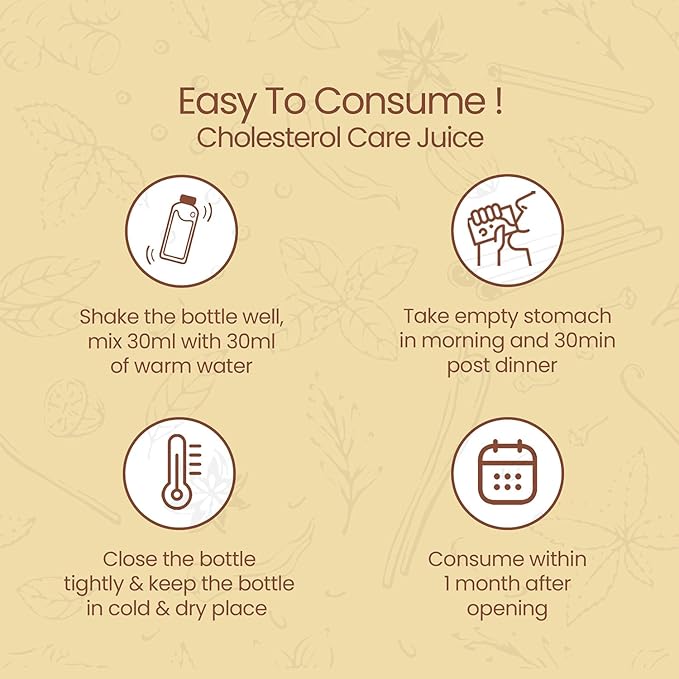 KRISHNA'S HERBAL &amp AYURVEDA Cholesterol Care Juice - 1000 Ml Contains Honey with Apple Cider Ginger Garlic Sugar Free Helps in Digestion Made in India 1 l (Pack of 1)