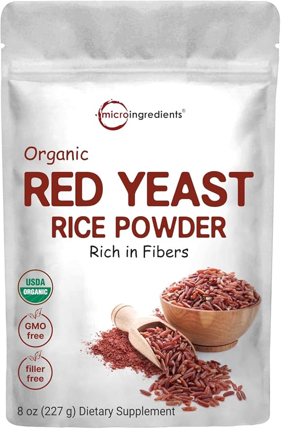 Organic Red Yeast Rice Powder 8 Ounce (1 Year Supply) Non-GMO Vegan Friendly