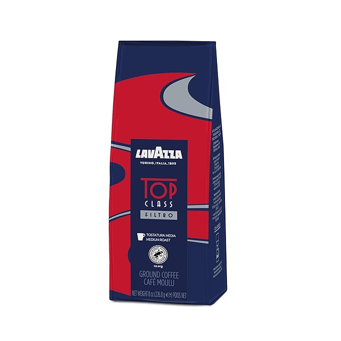 Lavazza Top Class Filtro Ground Coffee Medium Roast 8 Ounce (Pack of 6)