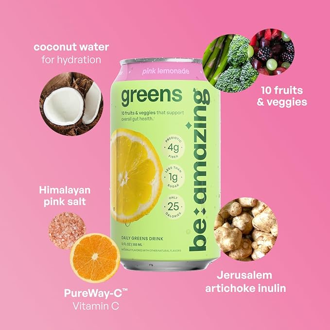 Be Amazing Beverage Greens Pink Lemonade 8 Pack 96 fl oz