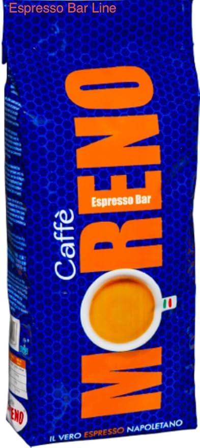 Espresso Bar roast CAFFE MORENO USA Premium Blend Whole Beans Made in Italy 🇮🇹 2.2 Pounds - 1 Kg. il Vero Espresso Napoletano.