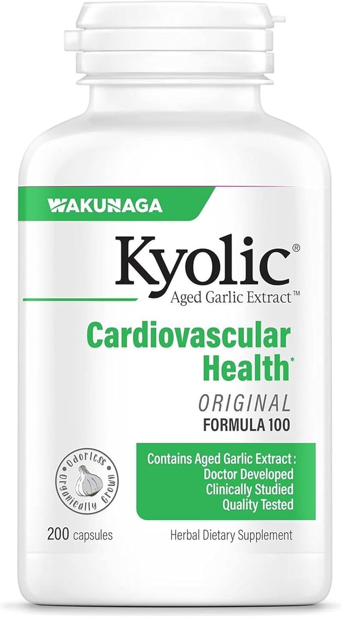 Kyolic Aged Garlic Extract Formula 100 Cardiovascular Health* 200 Capsules.