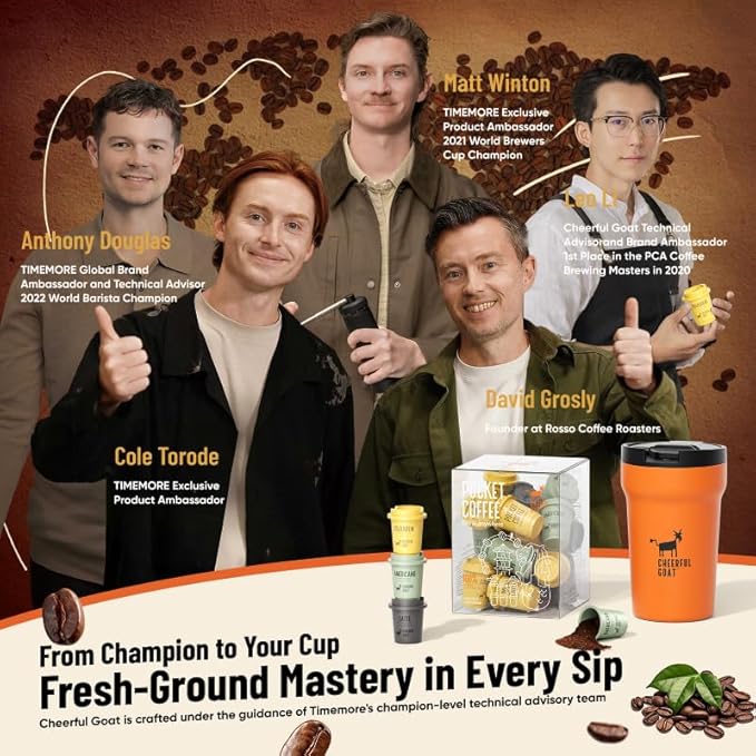 CheerfulGoat Instant Cold Brew Coffee – Speciality Pocket Coffee 100% Arabica Freeze Dried for Ultimate Freshness No Sugar No Additives Low Acid Healthy for Iced &amp Hot 30 Servings (MIX)