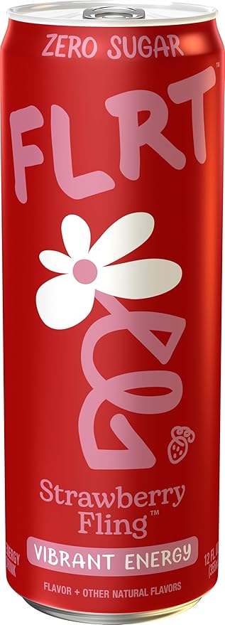 FLRT Energy Strawberry Fling Clean Energy Energy Drink 12 Fl Oz (Pack of 12)
