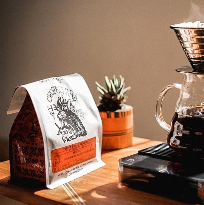 EL CHUPACABRA by Gustos Coffee | Puerto Rican &amp Colombian Medium Roast Whole Bean Coffee Blend | (1 8oz)
