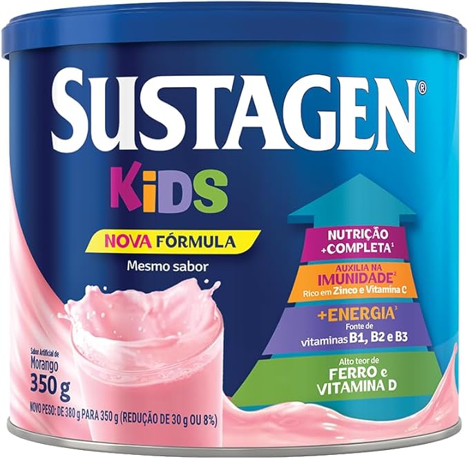Food Supplement Sustagen Kids Strawberry Tin 380g 13.4 Ounce (Pack of 1) (Modelo Padrão)