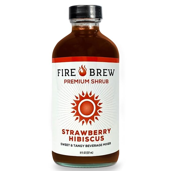 Fire Brew Premium Shrub – Strawberry Hibiscus Shrub | 16 Concentrated Servings of the Healthiest Organic Ingredients to Refresh Hydrate and Provide Antioxidants for Overall Wellness – 8oz