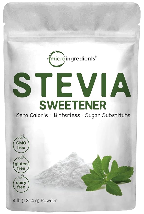 Stevia Sweetener Powder 4 lb (64 oz) | Zero-Calorie Sugar Substitute | Reduced Bitterness | 453 Servings | Keto &amp Vegan Friendly | Non-GMO