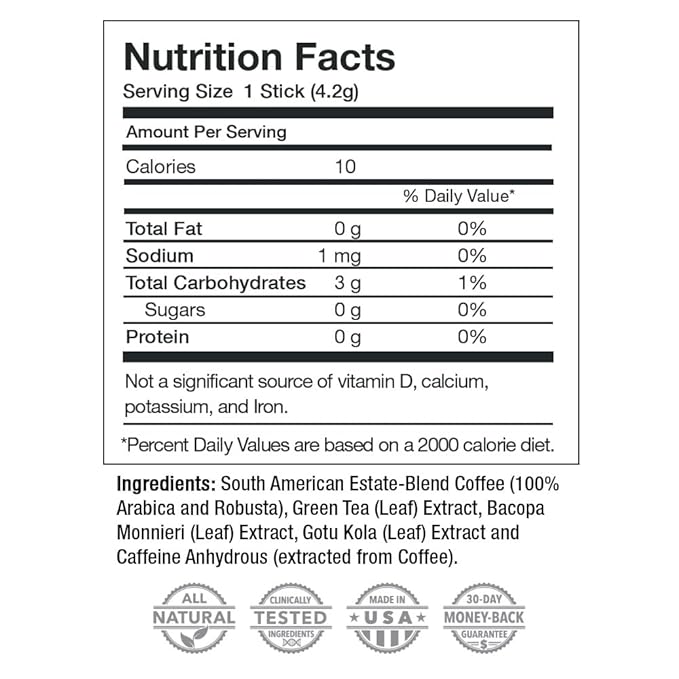 Energy + Focus Instant Coffee by Javita – Premium Arabica with Adaptogens – Clean Energy &amp Mental Clarity Support – Convenient Functional Coffee Medium Roast Coffee Mix (1 box/24 serv.)