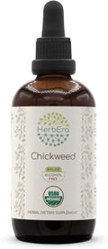 Chickweed B120 Alcohol-Free Herbal Extract Tincture Concentrated Liquid Drops Natural USDA Organic Chickweed (Stellaria Media) Dried Above-Ground Parts (4 fl oz)