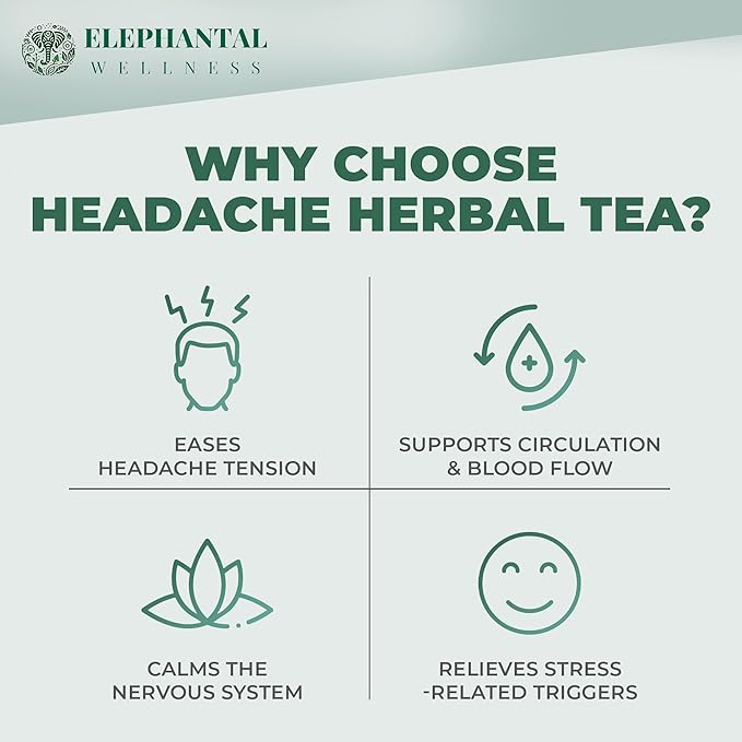 Premium Herbal Tea for Calm &amp Head Comfort – White Willow Bark Feverfew &amp Valerian – Supports Relaxation Clarity &amp Daily Comfort – Caffeine-Free Non-GMO Loose Leaf 2oz (20 Servings)