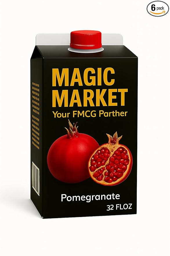 Magic Market Pomegranate Juice Drink Naturally Sweetened 32 Fl Oz Pack of 6