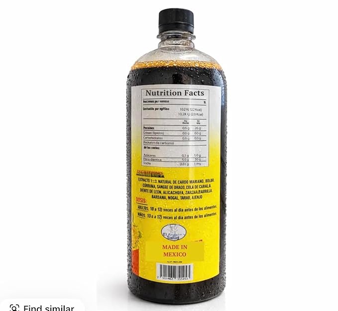 1000ML Manteniendo Tu Salud Limpiador Hígado y Vesícula Liver Support Tonic Jugo De Cardo Mariano (Milk Thistle) Diente De Leon (Dandelion) Boldo Y Alcachofa ( Artichoke) Reforzado Extract Maguey
