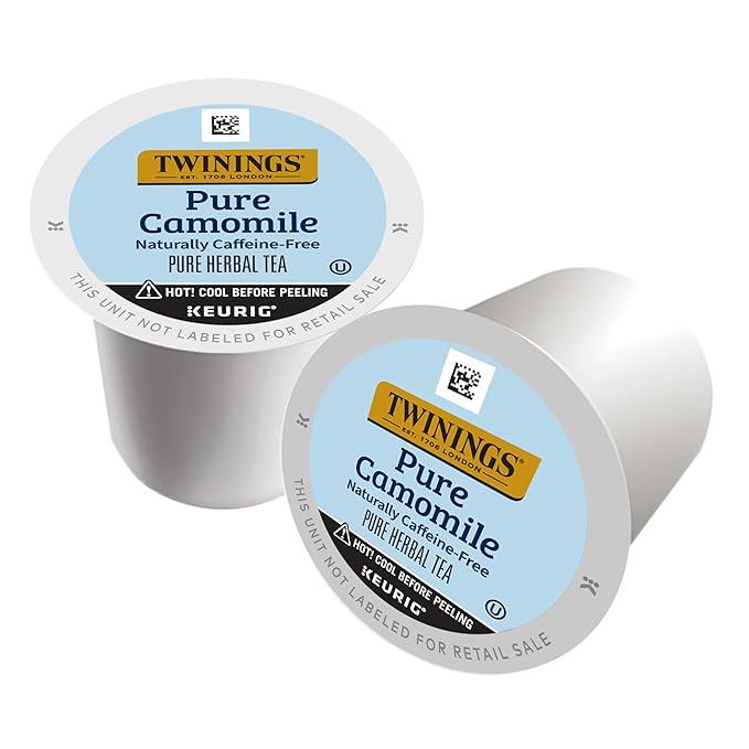 Twinings Pure Camomile Herbal Tea K-Cup Pods for Keurig Naturally Caffeine-Free Made with Pure Camomile Blossoms 24 Count (Pack of 4) Enjoy Hot or Iced