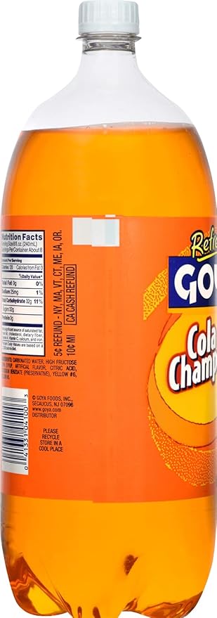 Goya Foods Cola Champagne Soda 2 Liter (Pack of 8) 67.6 Ounce