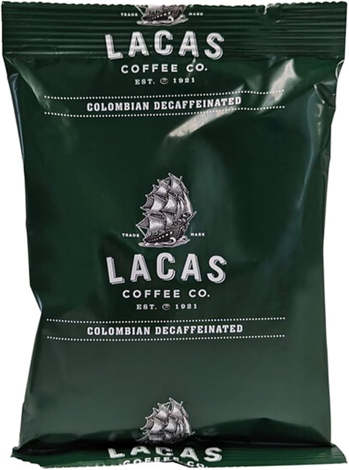 Lacas Coffee 100% Colombian Decaf Coffee Packet 2.5 oz. - 42/Pieces WS-110LCPKDCCLM-NPF