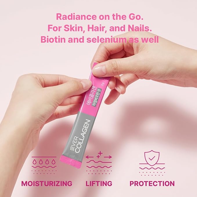 Time Biotin Cell Low Molecular Weight Marine Collagen Peptides Powder Supplement Travel Packets for Skin Hair and Nails 30 Sticks