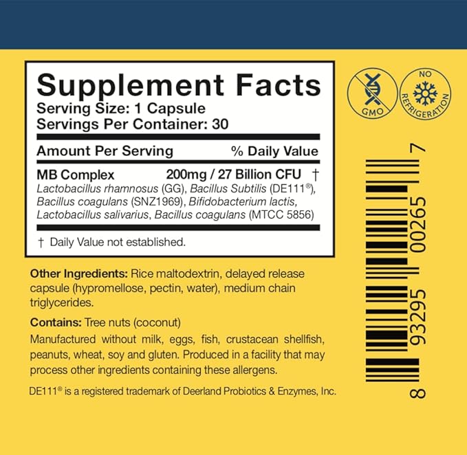 Researched Nutritionals Multi-Biome - Dual-Action Probiotics for Women &amp Men - Spore + Live Strain Formula with Delayed-Release Capsules for Gut Health Histamine &amp Immune Support (30 ct)