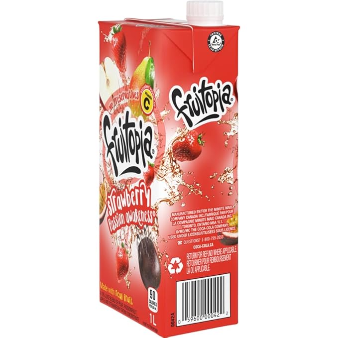 Fruitopia Strawberry Passion Awareness Fruit Juice 1L / 34 oz Each (1L 4)