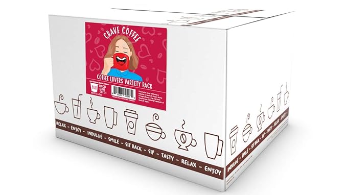 Crave Beverages Coffee Lovers - Flavored and Non Flavored Coffee Pods for Keurig K Cup Brewers 100 Count