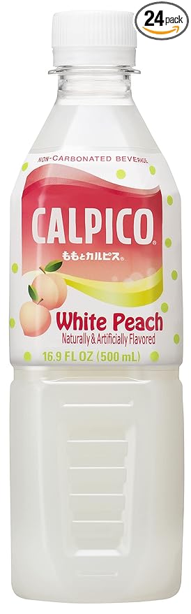 CALPICO White Peach Non-Carbonated Drink Japanese Beverage Contains Peach Juice Concentrate Sweet and Tangy Asian Drink 16.9 FL oz. (Pack of 24)