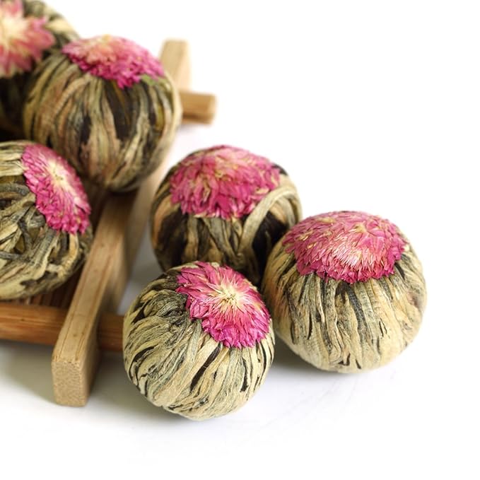GOARTEA Blooming Tea Flowers - 24pcs 2 Packs of 12 - Individually Sealed Flowering Balls - Hand-Tied Natural Green Tea Leaves &amp Edible Flowers - Gifts For Tea Lovers