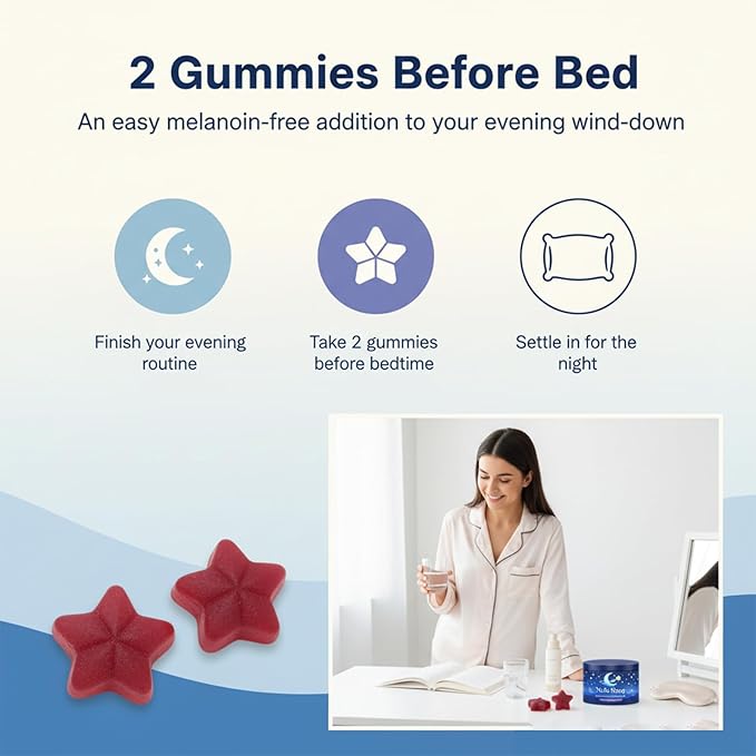 Nolasleep Natural Sleep Gummies – Fall Asleep Quickly and Easily in 30 Minutes Sweet Strawberry Star-Flavored Natural Sleep Gummies 60 Count