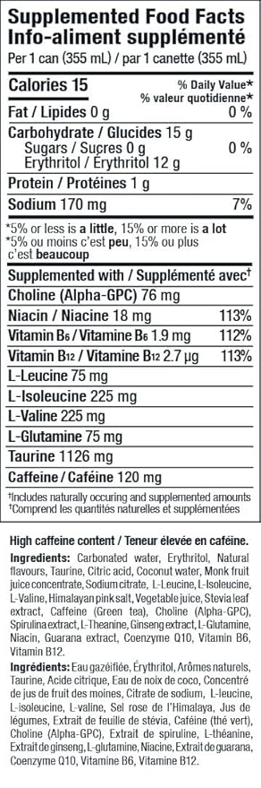 Exponent – Sector-C Fusion Energy Drink | Pack of 12 355mL Cans | Light &amp Crisp Citrus Blend | Zero Sugar &amp Sucralose | Naturally Sourced Caffeine | Gluten-Free &amp Vegan | 15 Calories per