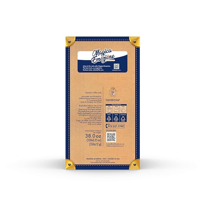 Caffè Borbone Espresso Paper Pods Black Blend Intense and Robust Medium Roast ESE Pods Authentic Italian Espresso - 50 Count