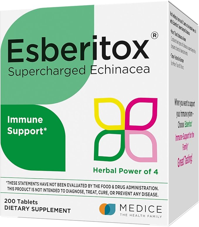 Supercharged Echinacea – 200 Tablets – Immune Support Herbal Supplement with Wild Indigo Root &amp Purple Coneflower – Clinically Tested – Made in Germany