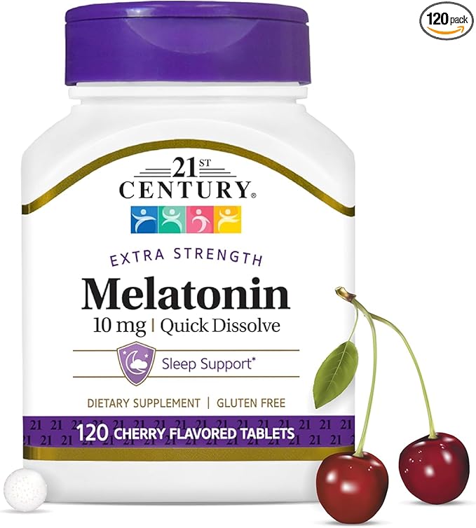 21st Century Quick Dissolve Melatonin 10mg Cherry 120 ea (Pack of 2)
