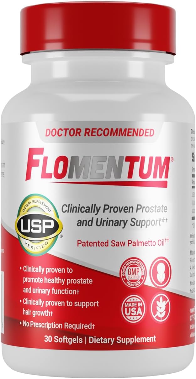 Flomentum® Saw Palmetto for Men Prostate Supplement | Prostate Support Supplement for Men's Health | USP Verified - Healthy Urinary Flow &amp Urinary Function - 320mg Once Daily (30 Count)