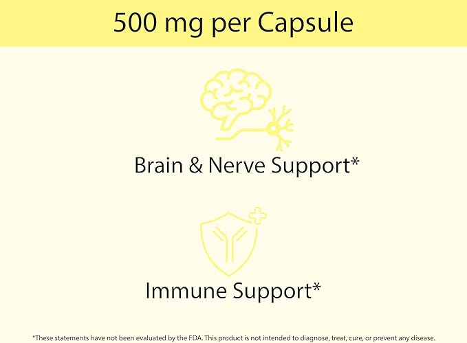 KOYAH - Organic Lion's Mane Mushroom Capsules - 100% Fruiting Body Freeze-Dried USA 3rd Party Tested for Beta-Glucans 500 mg Brain &amp Nerve Support. Immune Support. 60 Capsules