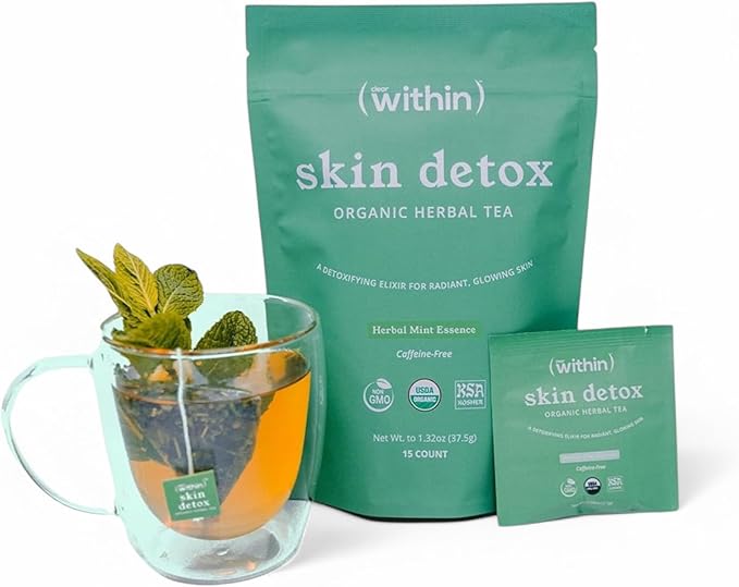 Clear Within Skin Detox Tea – 6 Natural Ingredients for Glowing Skin Supports Digestion &amp Gut Health Promotes Relaxation Detoxifies Naturally