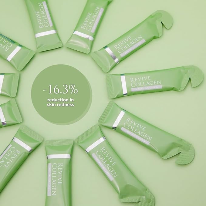 Revive Collagen 2500mg Plant Based Vegan Collagen with Added Vitamin B C D &amp E - Raspberry Flavor (14 Days)