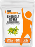 BulkSupplements.com Rhodiola Extract Powder - 3% Salidrosides Rhodiola Rosea Extract - Herbal Supplement Gluten Free 200mg per Serving 250g (8.8 oz) (Pack of 1)