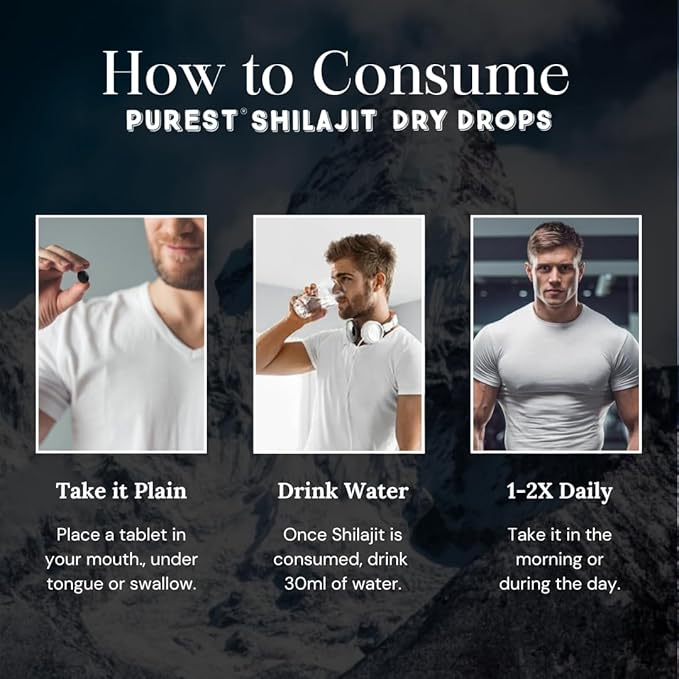 Pure Himalayan Shilajit Dry Drops 100% Pure Natural Shilajit Grade A Max Potency 85+ Clean Trace Minerals &amp Fulvic Acid for Energy Metabolism &amp Immune Support Supplement for Men &amp Wome