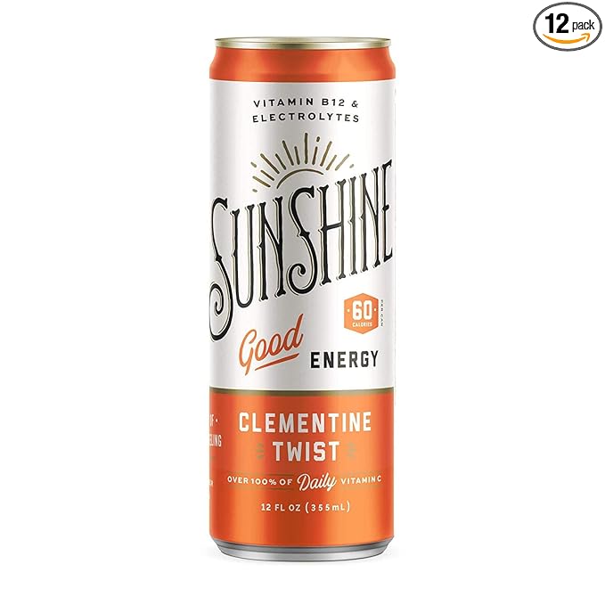 Sunshine Beverages LLC Good Energy Drink Clementine Twist 12 Fl oz (Pack of 12)