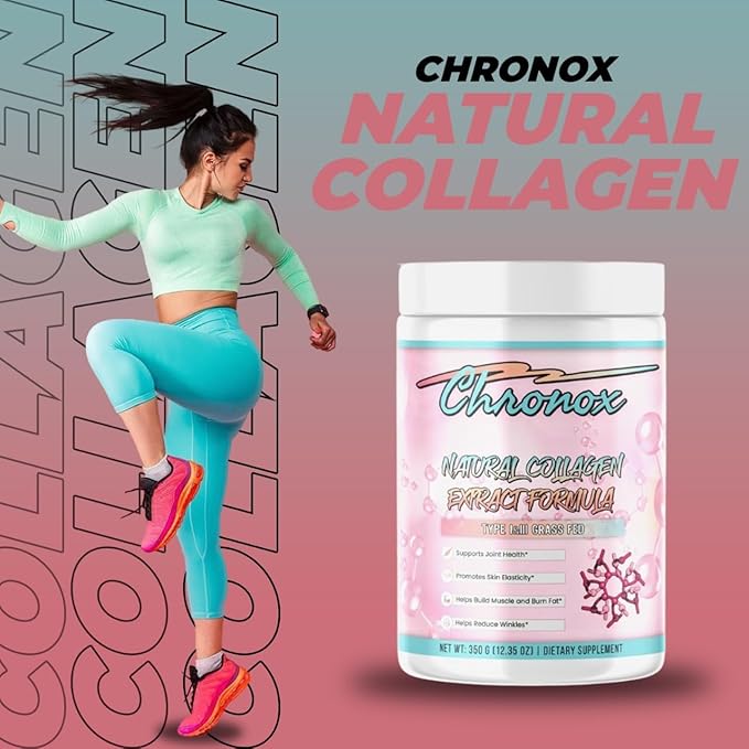 Chronox Collagen Peptides Powder – Hydrolyzed Collagen for Skin Hair Nails &amp Joints – Unflavored Grass-Fed Easy to Mix – 16 oz