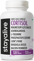 STAY ALIVE Cortisol Manager Supplement 15-in-1 Complex w/L-Theanine Ashwagandha Magnesium Glycinate Phosphatidylserine and More 120 Veg Capsules Non-GMO &amp Gluten-Free Formula for Women and Me